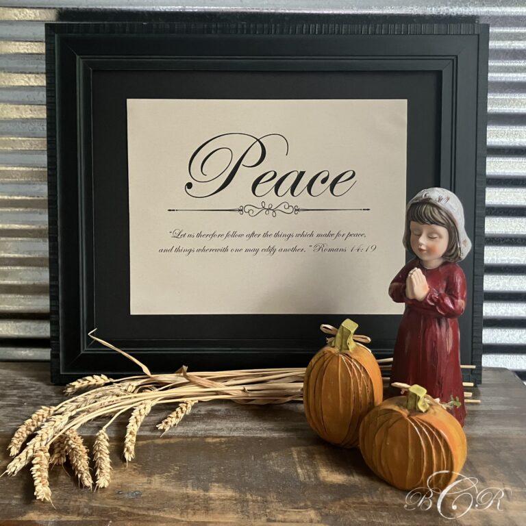 Living Peacefully in Our Holiness